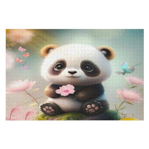 Für Erwachsene 1000-Teiliges Panda -Puzzles, Holzbrett-Puzzle, Für Kinder, Geschenke, （75×50cm） von PPZYY