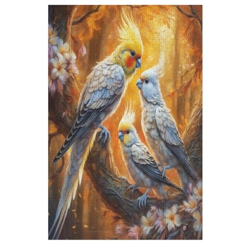 Für Erwachsene 1000-Teiliges White Papagei -Puzzles, Holzbrett-Puzzle, Für Kinder, Geschenke, （78×53cm） von PPZYY