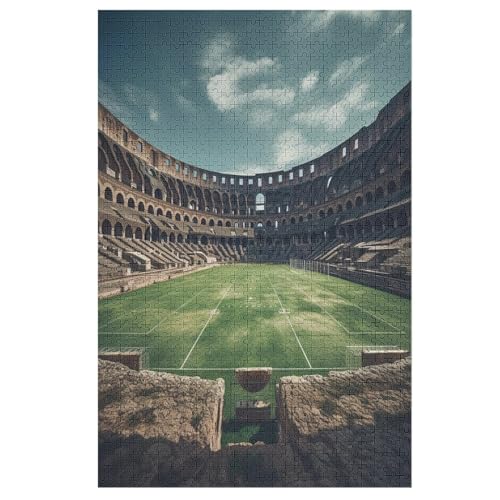 Fußball Field Puzzles 1000 Teile Für Jugendliche Kreatives Holzpuzzlespielzeug Familienspiel Schwierigkeitsgrad Herausforderungspuzzles （78×53cm） von PPZYY