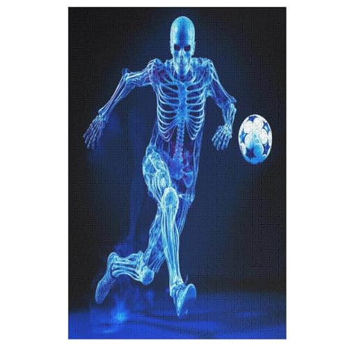 Fußball -Puzzle, 1000 Teile,Holzpuzzle Für Erwachsene Kinder, Lustiges Spielzeug, Denkspiel, Bildungsspiel, （78×53cm） von PPZYY