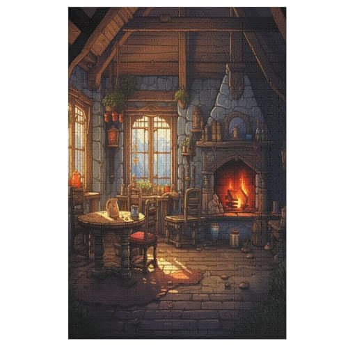 Gemütliches Häuschen 1000 Teile Puzzle Für Erwachsene, Herausforderung Puzzles - Verringerter Druck Schwieriges Holzpuzzle Für Kinder 12+ （78×53cm） von PPZYY
