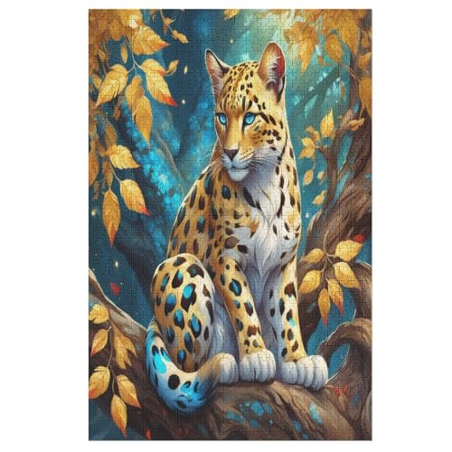 Gepard -Puzzle, 1000 Teile,Holzpuzzle Für Erwachsene Kinder, Lustiges Spielzeug, Denkspiel, Bildungsspiel, （78×53cm） von PPZYY