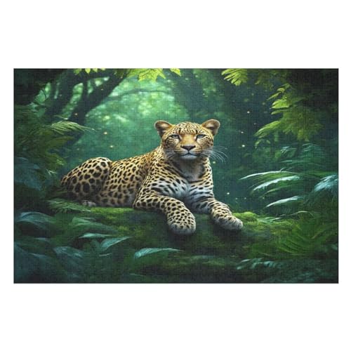 Gepard Puzzle Für Erwachsene 1000 Teile Premium Recyceltes Brett Zum Lernen, Lernspielzeug, Familienspiele Kinder Holzpuzzle （75×50cm） von PPZYY