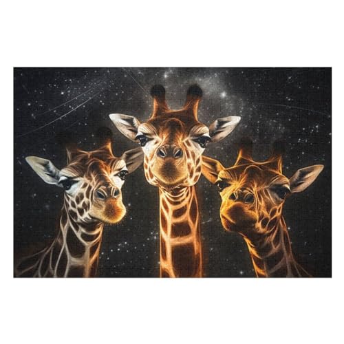 Giraffe 1000 Teile Premium-Puzzles Für Erwachsene Kinder- Holzpuzzles Spaß Und Lernspiele - Perfekte Puzzle-Geschenke （75×50cm） von PPZYY
