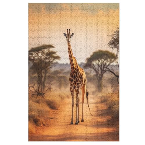 Giraffe -Puzzle, 1000 Teile,Holzpuzzle Für Erwachsene Kinder, Lustiges Spielzeug, Denkspiel, Bildungsspiel, （78×53cm） von PPZYY