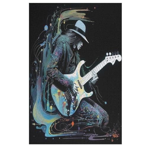 Gitarren Puzzles 1000 Teile Erwachsener Kniffel Spaß Für Die Ganze Familie, Holzpuzzle Kinder Erwachsene, Impossible Puzzle Schwer （78×53cm） von PPZYY