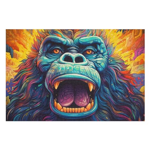 Gorilla 1000 Teile Premium-Puzzles Für Erwachsene Kinder- Holzpuzzles Spaß Und Lernspiele - Perfekte Puzzle-Geschenke （75×50cm） von PPZYY