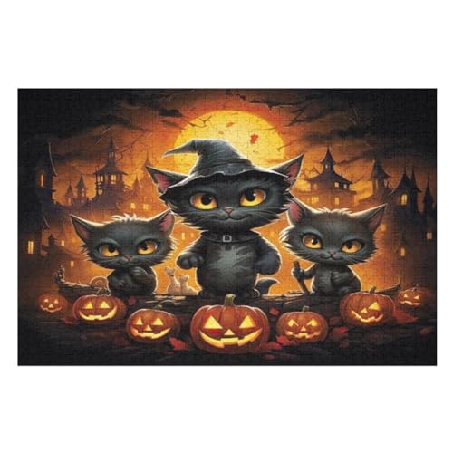 Halloween-Kürbis 1000 Teile Premium-Puzzles Für Erwachsene Kinder- Holzpuzzles Spaß Und Lernspiele - Perfekte Puzzle-Geschenke （75×50cm） von PPZYY