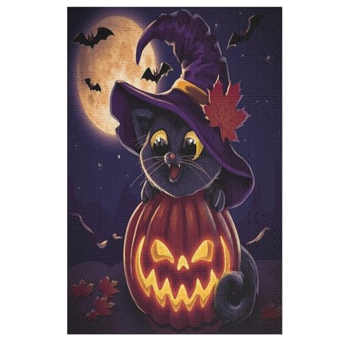 Halloween-Kürbis 1000 Teile Premium-Puzzles Für Erwachsene Kinder- Holzpuzzles Spaß Und Lernspiele - Perfekte Puzzle-Geschenke （78×53cm） von PPZYY