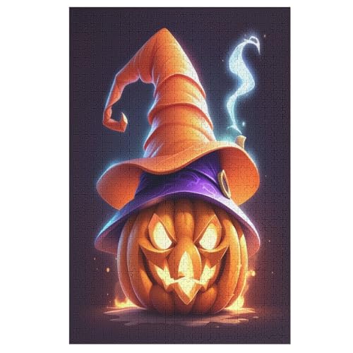 Halloween-Kürbis Holzpuzzle - 1000 Teiliges Jigsaw Knobelspiel - Puzzle Für Erwachsene & Kinder - Outdoor & Reisespielzeug （78×53cm） von PPZYY