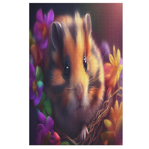 Hamster Puzzle 1000 Teile, Holzpuzzle Herausforderndes Geschicklichkeitsspiel Für Die Ganze Familie, Kinder Erwachsenenpuzzle Ab 12 Jahren （78×53cm） von PPZYY