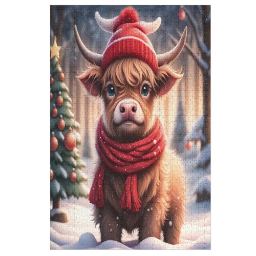 Highland Katzetle Holzpuzzle - 1000 Teiliges Jigsaw Knobelspiel - Puzzle Für Erwachsene & Kinder - Outdoor & Reisespielzeug （78×53cm） von PPZYY