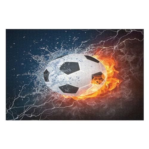 Holzpuzzle 1000 Teile, Fußball Puzzles Erwachsene Und Kinder, Am Besten Für Die Familienspielsammlung （75×50cm） von PPZYY