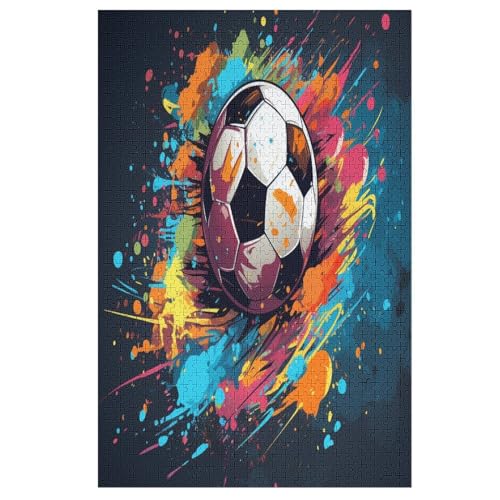 Holzpuzzle 1000 Teile, Fußball Puzzles Erwachsene Und Kinder, Am Besten Für Die Familienspielsammlung （78×53cm） von PPZYY