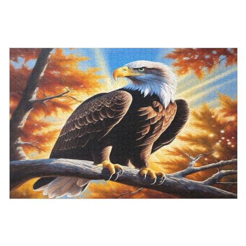 Holzpuzzle Adler Puzzle 1000 Teile Erwachsene Klassische Pädagogisches Spielzeug Kinder Lernspiel Herausforderndes Puzzles （75×50cm） von PPZYY