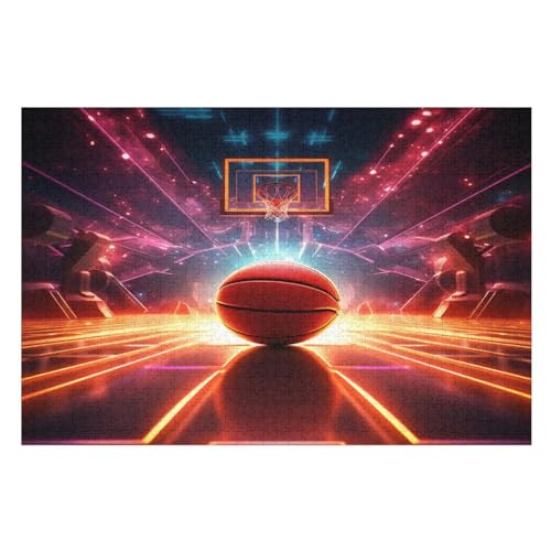 Holzpuzzle Basketball Puzzle 1000 Teile Erwachsene Klassische Pädagogisches Spielzeug Kinder Lernspiel Herausforderndes Puzzles （75×50cm） von PPZYY