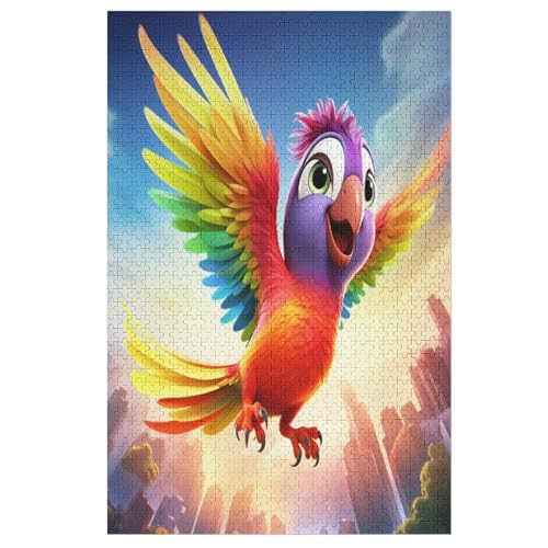 Holzpuzzle Cute Papagei Puzzle 1000 Teile Erwachsene Klassische Pädagogisches Spielzeug Kinder Lernspiel Herausforderndes Puzzles （78×53cm） von PPZYY