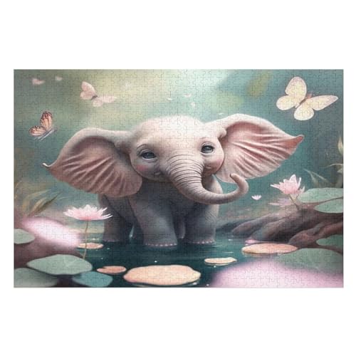 Holzpuzzle Elefant Puzzle 1000 Teile Erwachsene Klassische Pädagogisches Spielzeug Kinder Lernspiel Herausforderndes Puzzles （75×50cm） von PPZYY