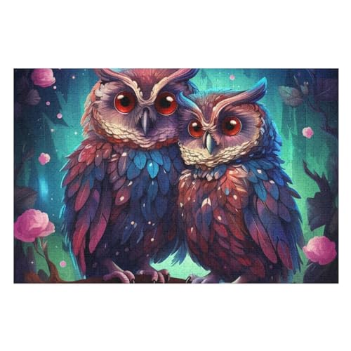Holzpuzzle Eule Puzzle 1000 Teile Erwachsene Klassische Pädagogisches Spielzeug Kinder Lernspiel Herausforderndes Puzzles （75×50cm） von PPZYY