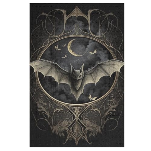 Holzpuzzle Fledermaus Puzzle 1000 Teile Erwachsene Klassische Pädagogisches Spielzeug Kinder Lernspiel Herausforderndes Puzzles （78×53cm） von PPZYY
