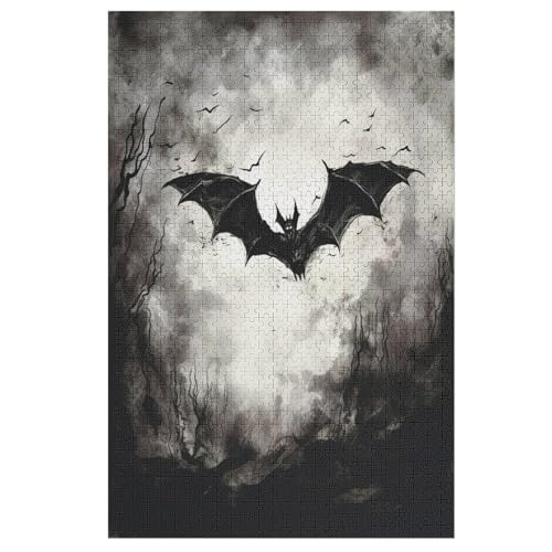 Holzpuzzle Fledermaus Puzzle 1000 Teile Erwachsene Klassische Pädagogisches Spielzeug Kinder Lernspiel Herausforderndes Puzzles （78×53cm） von PPZYY