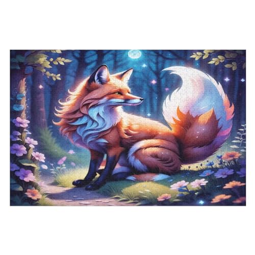 Holzpuzzle Fuchs Puzzle 1000 Teile Erwachsene Klassische Pädagogisches Spielzeug Kinder Lernspiel Herausforderndes Puzzles （75×50cm） von PPZYY