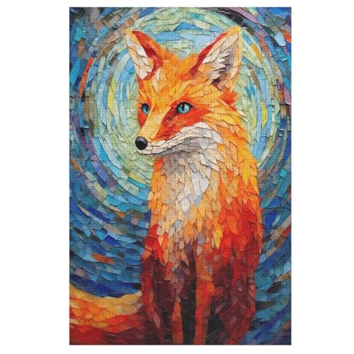 Holzpuzzle Fuchs Puzzle 1000 Teile Erwachsene Klassische Pädagogisches Spielzeug Kinder Lernspiel Herausforderndes Puzzles （78×53cm） von PPZYY