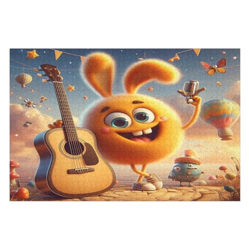 Holzpuzzle Fun Gitarre Puzzle 1000 Teile Erwachsene Klassische Pädagogisches Spielzeug Kinder Lernspiel Herausforderndes Puzzles （75×50cm） von PPZYY