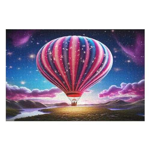 Holzpuzzle Heißluftballon Puzzle 1000 Teile Erwachsene Klassische Pädagogisches Spielzeug Kinder Lernspiel Herausforderndes Puzzles （75×50cm） von PPZYY