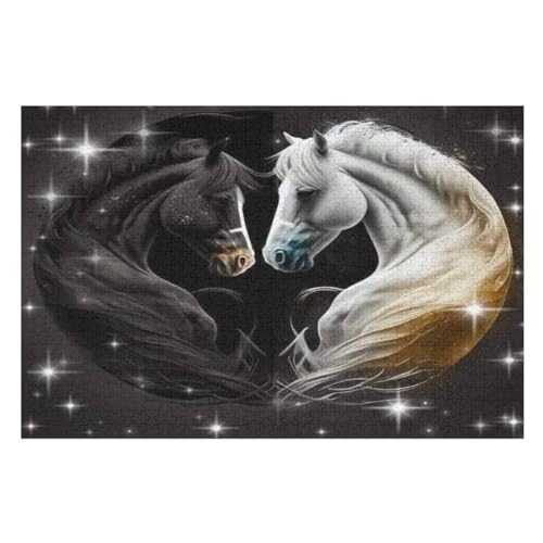 Holzpuzzle Horse Puzzle 1000 Teile Erwachsene Klassische Pädagogisches Spielzeug Kinder Lernspiel Herausforderndes Puzzles （75×50cm） von PPZYY