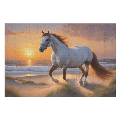 Holzpuzzle Horse Puzzle 1000 Teile Erwachsene Klassische Pädagogisches Spielzeug Kinder Lernspiel Herausforderndes Puzzles （75×50cm） von PPZYY