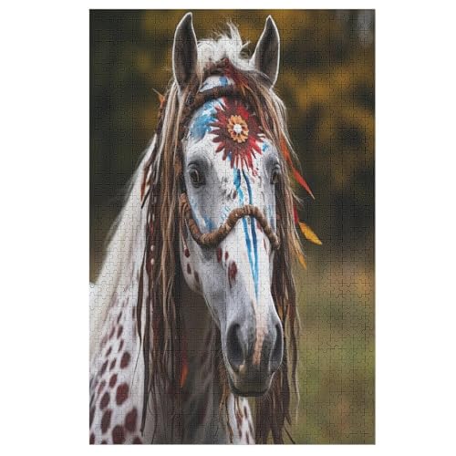 Holzpuzzle Horse Puzzle 1000 Teile Erwachsene Klassische Pädagogisches Spielzeug Kinder Lernspiel Herausforderndes Puzzles （78×53cm） von PPZYY