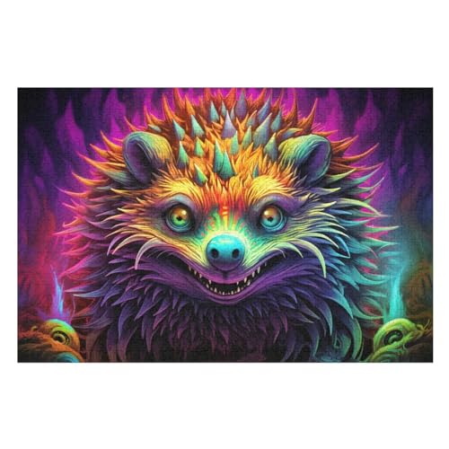 Holzpuzzle Igel Puzzle 1000 Teile Erwachsene Klassische Pädagogisches Spielzeug Kinder Lernspiel Herausforderndes Puzzles （75×50cm） von PPZYY