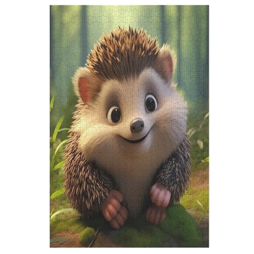 Holzpuzzle Igel Puzzle 1000 Teile Erwachsene Klassische Pädagogisches Spielzeug Kinder Lernspiel Herausforderndes Puzzles （78×53cm） von PPZYY