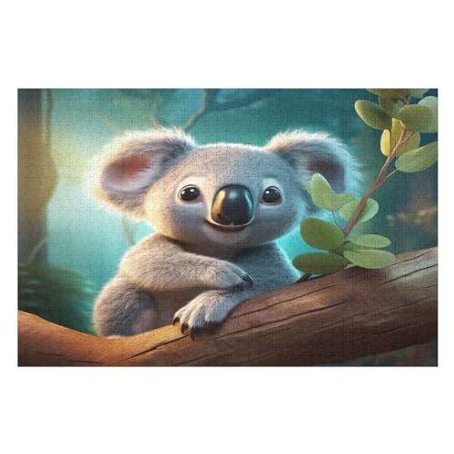 Holzpuzzle Koala Puzzle 1000 Teile Erwachsene Klassische Pädagogisches Spielzeug Kinder Lernspiel Herausforderndes Puzzles （75×50cm） von PPZYY
