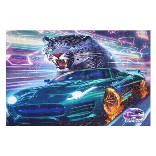 Holzpuzzle Leopard Puzzle 1000 Teile Erwachsene Klassische Pädagogisches Spielzeug Kinder Lernspiel Herausforderndes Puzzles （75×50cm） von PPZYY