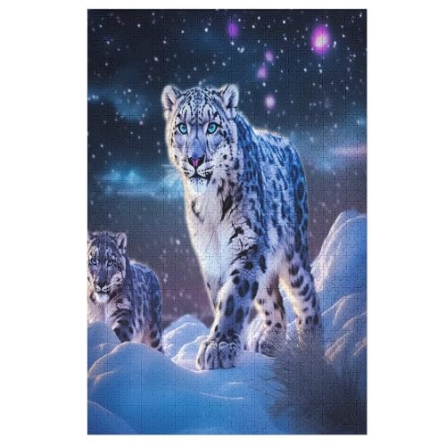 Holzpuzzle Leopard Puzzle 1000 Teile Erwachsene Klassische Pädagogisches Spielzeug Kinder Lernspiel Herausforderndes Puzzles （78×53cm） von PPZYY