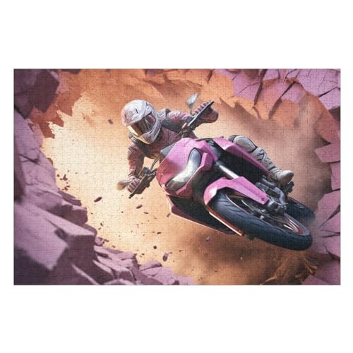 Holzpuzzle Motorrad Puzzle 1000 Teile Erwachsene Klassische Pädagogisches Spielzeug Kinder Lernspiel Herausforderndes Puzzles （75×50cm） von PPZYY