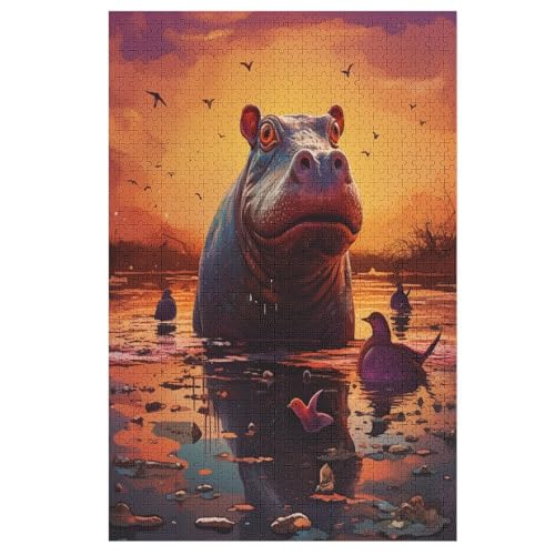 Holzpuzzle NilHorse Puzzle 1000 Teile Erwachsene Klassische Pädagogisches Spielzeug Kinder Lernspiel Herausforderndes Puzzles （78×53cm） von PPZYY