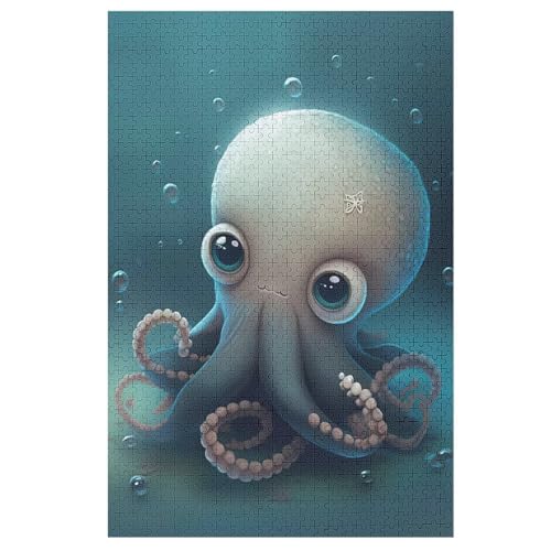 Holzpuzzle Oktopus Puzzle 1000 Teile Erwachsene Klassische Pädagogisches Spielzeug Kinder Lernspiel Herausforderndes Puzzles （78×53cm） von PPZYY