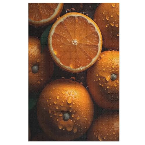 Holzpuzzle Orange Puzzle 1000 Teile Erwachsene Klassische Pädagogisches Spielzeug Kinder Lernspiel Herausforderndes Puzzles （78×53cm） von PPZYY