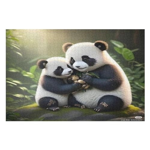 Holzpuzzle Panda Puzzle 1000 Teile Erwachsene Klassische Pädagogisches Spielzeug Kinder Lernspiel Herausforderndes Puzzles （75×50cm） von PPZYY