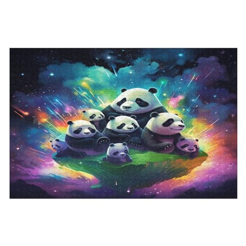 Holzpuzzle Panda Puzzle 1000 Teile Erwachsene Klassische Pädagogisches Spielzeug Kinder Lernspiel Herausforderndes Puzzles （75×50cm） von PPZYY