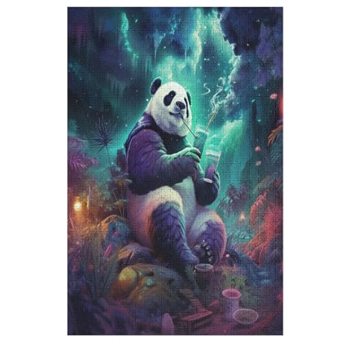 Holzpuzzle Panda Puzzle 1000 Teile Erwachsene Klassische Pädagogisches Spielzeug Kinder Lernspiel Herausforderndes Puzzles （78×53cm） von PPZYY