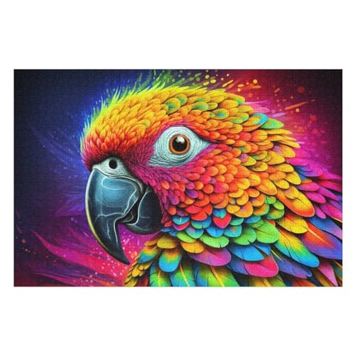 Holzpuzzle Papagei Puzzle 1000 Teile Erwachsene Klassische Pädagogisches Spielzeug Kinder Lernspiel Herausforderndes Puzzles （75×50cm） von PPZYY