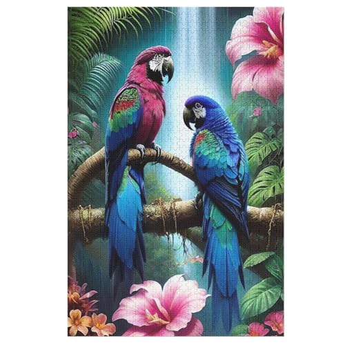 Holzpuzzle Papagei Puzzle 1000 Teile Erwachsene Klassische Pädagogisches Spielzeug Kinder Lernspiel Herausforderndes Puzzles （78×53cm） von PPZYY