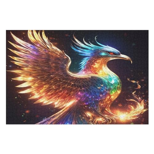 Holzpuzzle Phönix Puzzle 1000 Teile Erwachsene Klassische Pädagogisches Spielzeug Kinder Lernspiel Herausforderndes Puzzles （75×50cm） von PPZYY