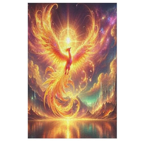 Holzpuzzle Phönix Puzzle 1000 Teile Erwachsene Klassische Pädagogisches Spielzeug Kinder Lernspiel Herausforderndes Puzzles （78×53cm） von PPZYY