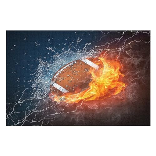 Holzpuzzle Rugby Puzzle 1000 Teile Erwachsene Klassische Pädagogisches Spielzeug Kinder Lernspiel Herausforderndes Puzzles （75×50cm） von PPZYY