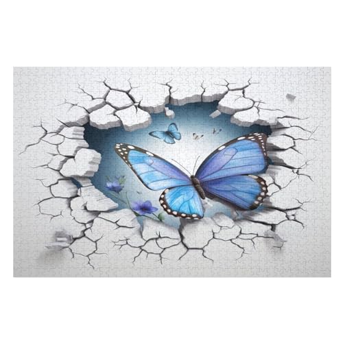Holzpuzzle Schmetterling Puzzle 1000 Teile Erwachsene Klassische Pädagogisches Spielzeug Kinder Lernspiel Herausforderndes Puzzles （75×50cm） von PPZYY